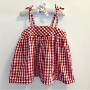 Red Gingham babydoll tank